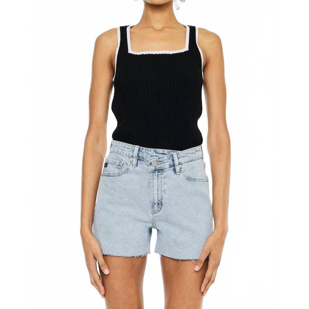 NEW TRENDSI high rise crossover shorts in light stone
